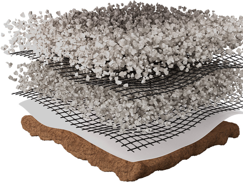 Geogrid layered