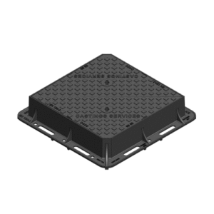 600x600 D400 highways ductile iron double triangular manhole cover