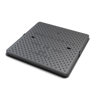 600x600 B125 ductile iron square manhole cover angled view