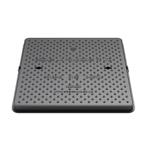 600x600 B125 square manhole cover top view ductile iron