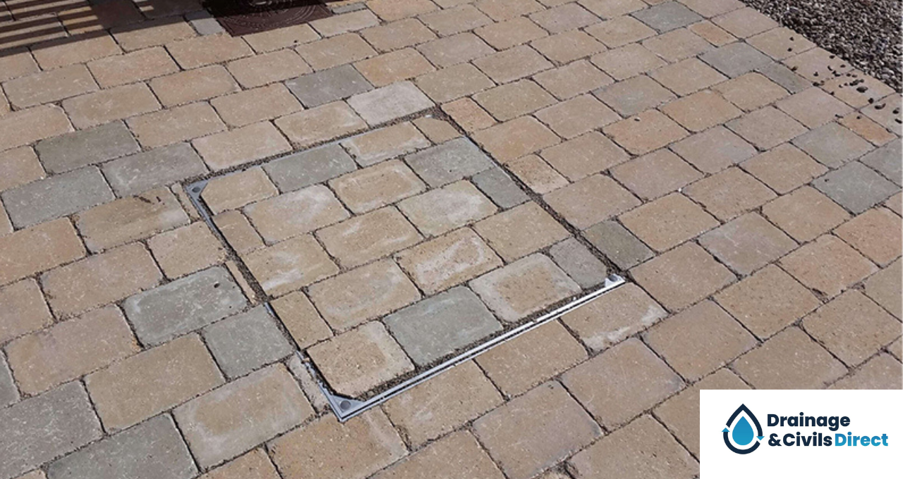 Recess manhole cover with paving