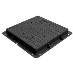 E600 Ductile Iron Manhole Cover & Frame – 900mm x 900mm x 150mm (D/Tri)
