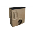 150mm polymer concrete sump unit side detail with ductile iron grating