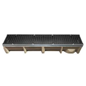 150mm D400 channel drainage system with ductile iron grating and polymer concrete base
