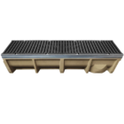 200mm D400 channel drainage system with ductile iron grating and polymer concrete base