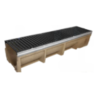 200mm F900 channel drainage angled view with ductile iron grating