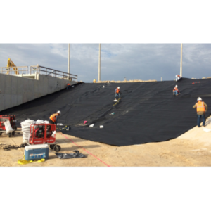 DPE 1.0mm geomembrane installed on a civil engineering containment project