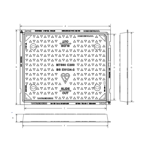 Wrekin DMS1C3/7560/K Technical Drawing