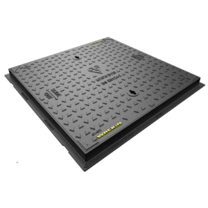 750 x 750 x 50mm B125 Wrekin Safeseal ductile iron manhole cover